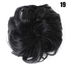 (19) Fluffy Hair Bun Scrunchie for Women & Wigs