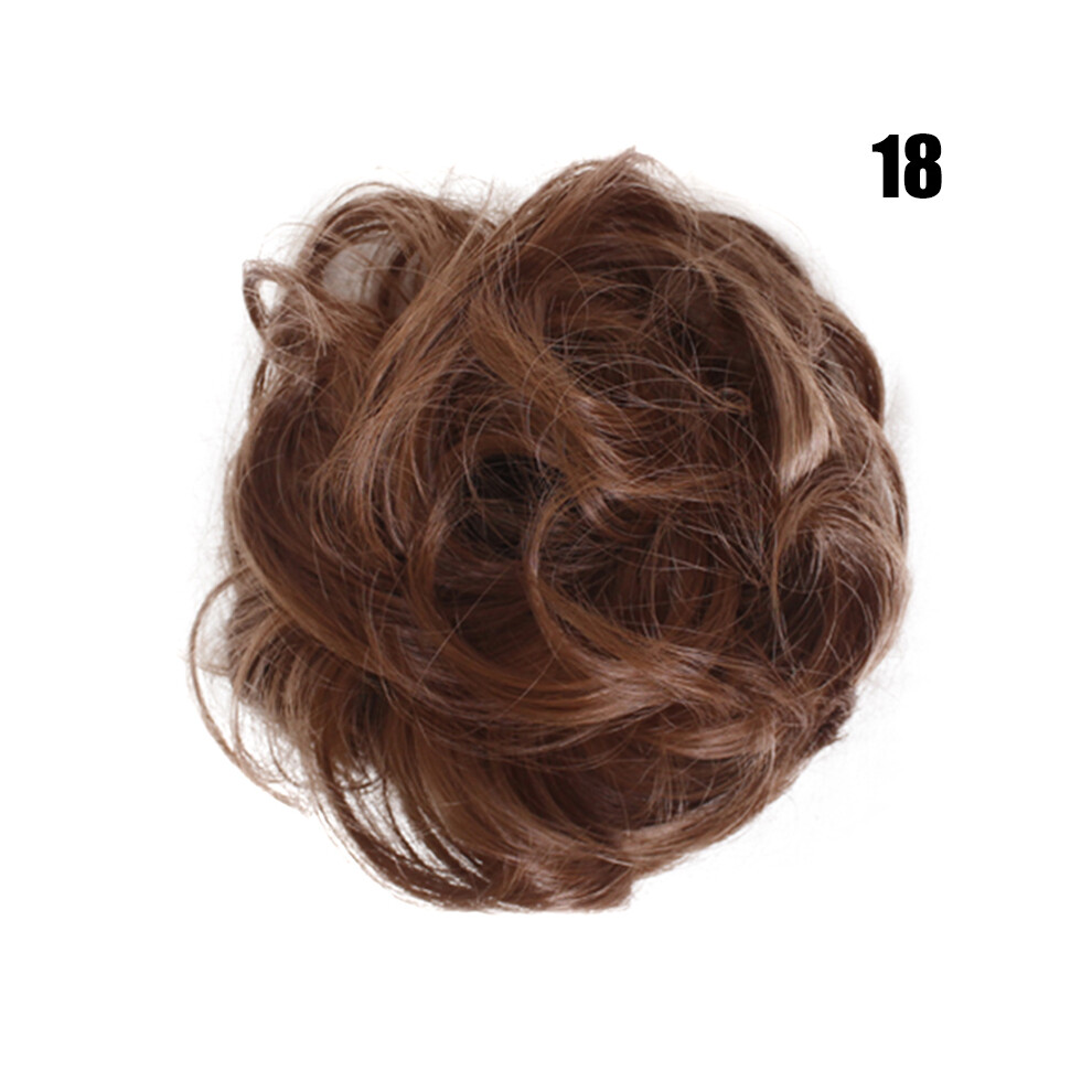 Roc-Electron (18) Fluffy Hair Bun Scrunchie For Wigs
