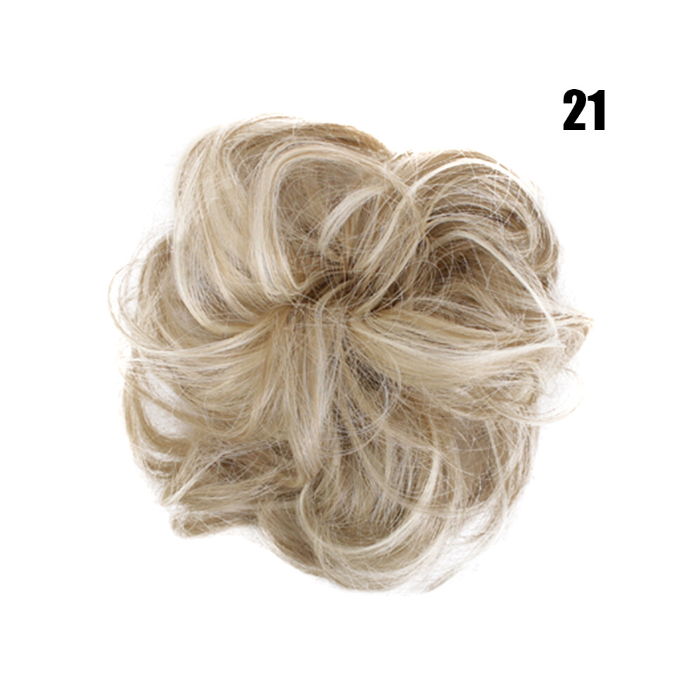 Roc-Electron (21) Fluffy Hair Bun Scrunchie For Wigs
