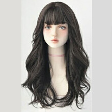 (Dark Brown, Rose Net) Curly Synthetic Wig for Women, Lightweight Party Cosplay