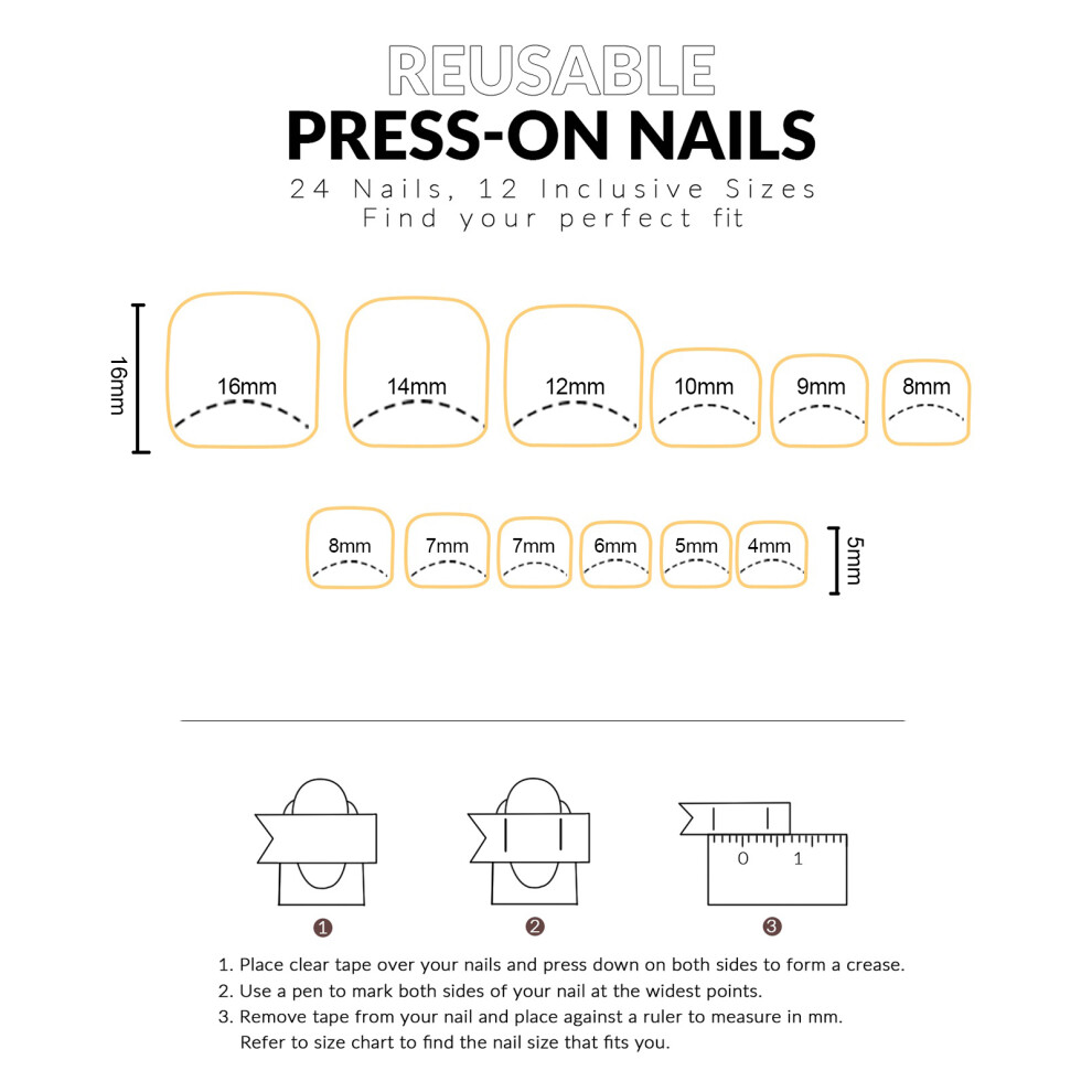 Dachuang Beauty Blue 24Pcs Stripe False Nails For Party & Daily