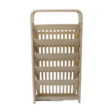 Large 5 Tier Book Rack Storage Shelf with Stationery Box, Cream