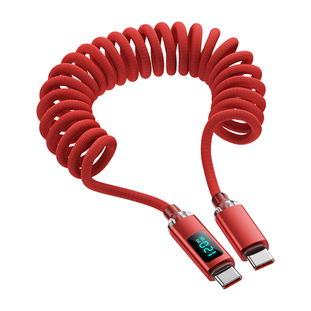 (1M ) 120W Fast Charging Type C Cable W/ Display Red 6431700977035