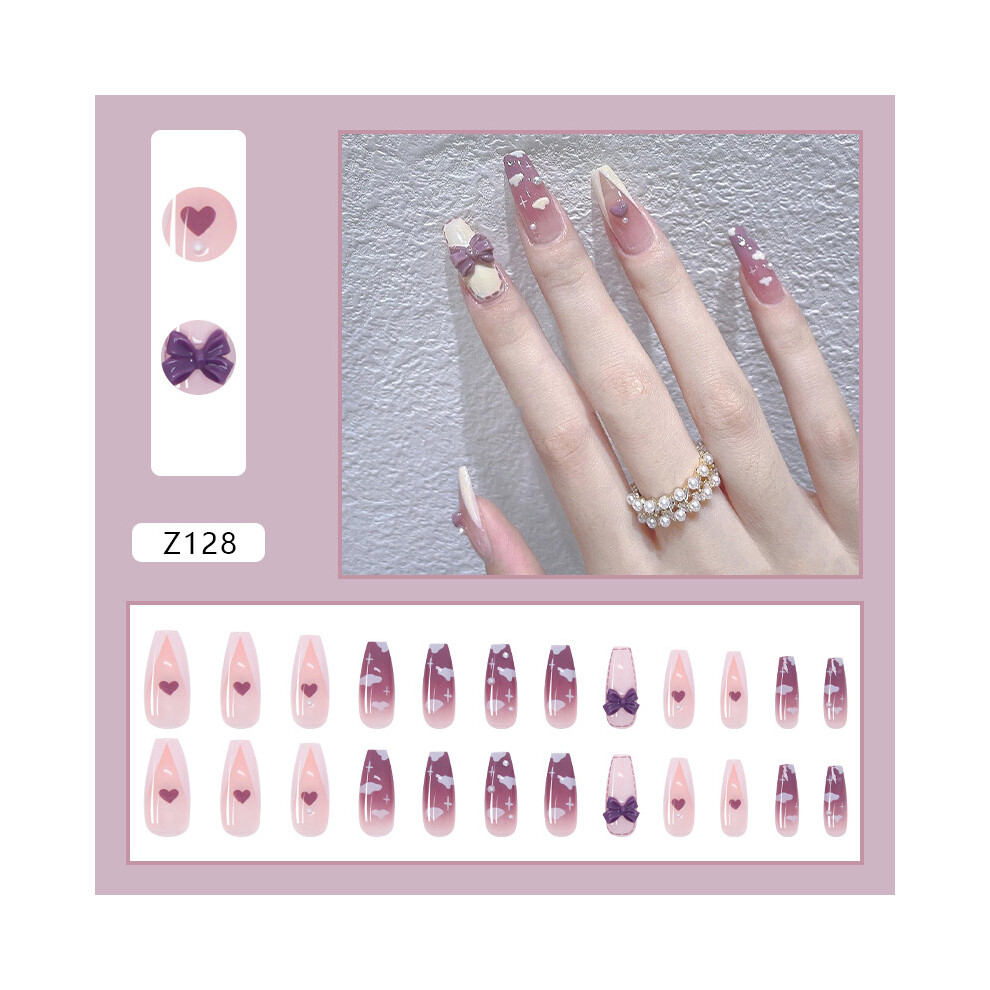 Dachuang Beauty (Standard) 24Pcs Heart Nail Patches, Diy Decoration