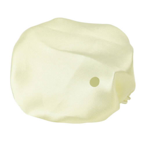 Satin Yellow Fabric Drink Cover with Straw Hole 1