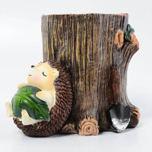 (Leaf) Cute Hedgehog Pen Holder for Desk - 50 Chars