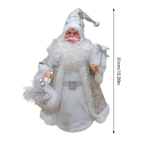 (Silver) Festive Santa Tree Topper - Xmas Decor