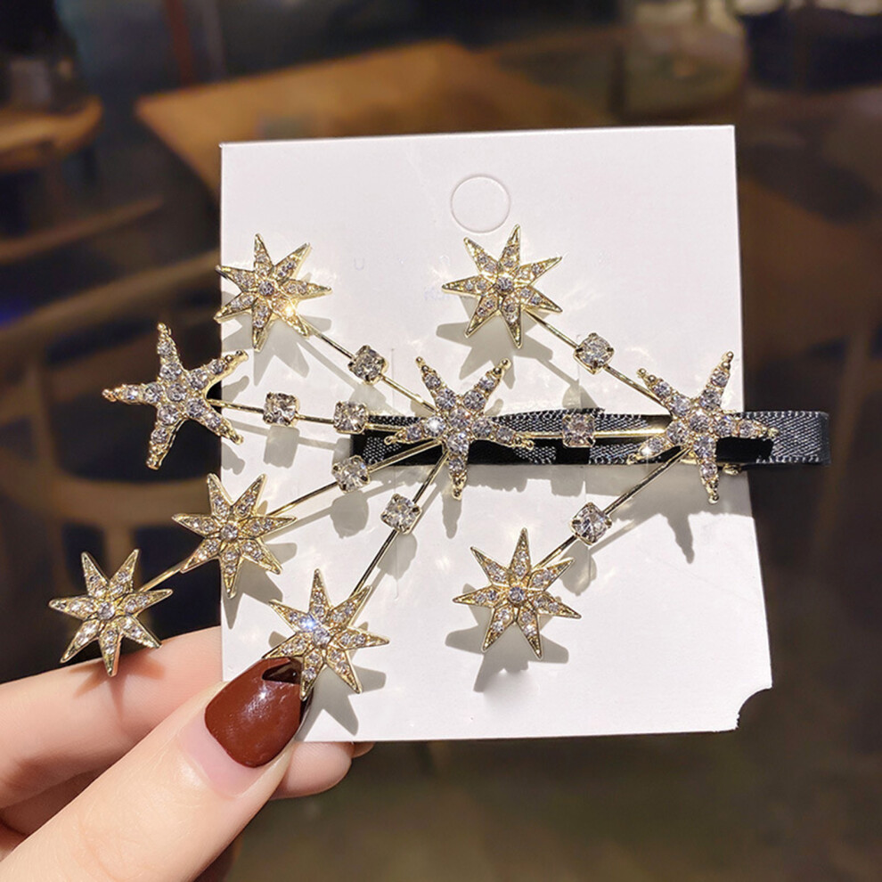 Dachuang Beauty (Gold) Rhinestone Hair Clips For Women - Star Headpiece