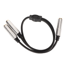 Stereo Y-Kabel 6,35 mm Female auf doppelte 6,35 mm Female Goldkontakt-Anschlüsse, 1,6 ft