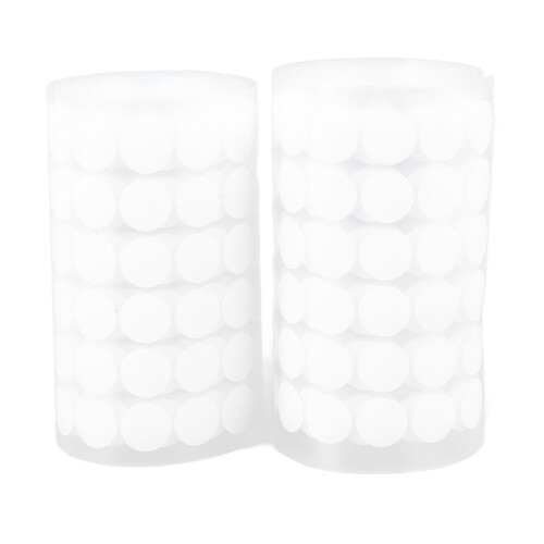 2 Rolls 504 Pairs 1.5cm White Self-Adhesive Hook and Loop Dots