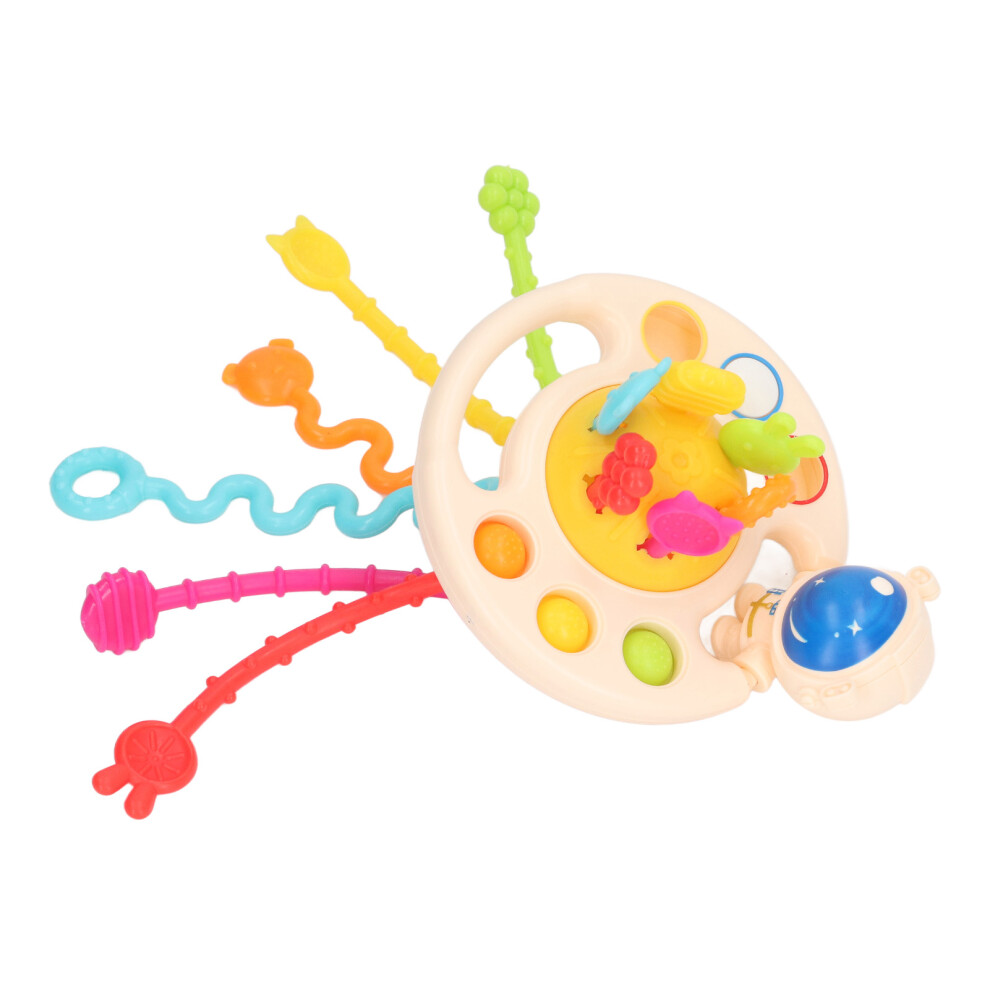 Pull String Toy Early Education Space Shape White