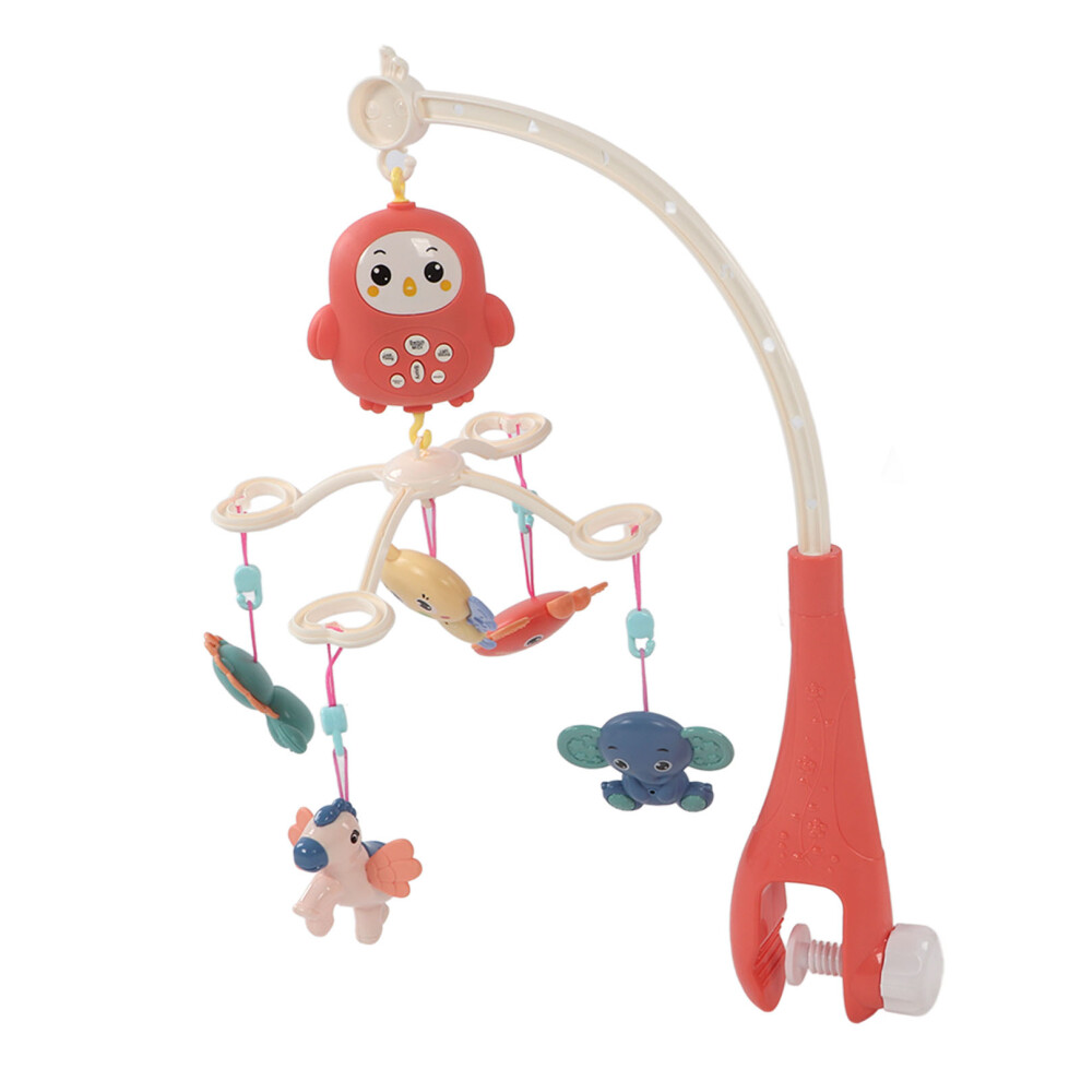 Baby Crib Mobile With Music Lights, 360 Rotation, Remote, Red