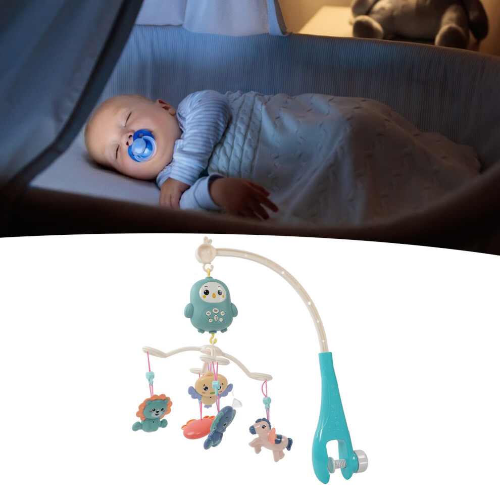 Baby Crib Mobile With Music Lights, 360 Rotation, Remote Control, Blue