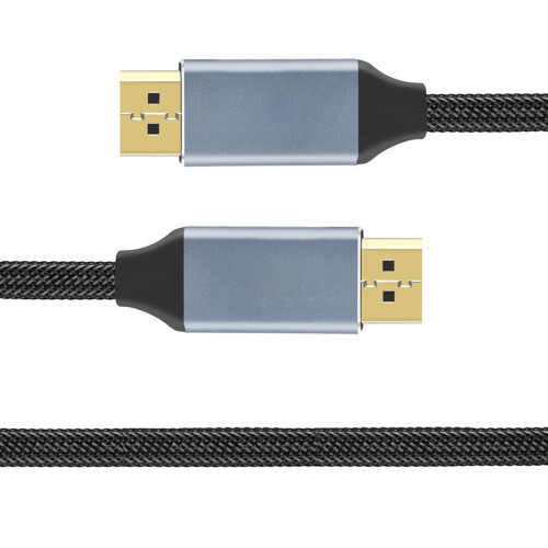 8K DisplayPort 1.4 Cable 16.4ft Nylon Gray High-Speed for PC 1