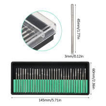 30 Stück Diamant-Bits Set für Rotationswerkzeug 1/8" Sadelschleifer Gravur