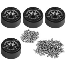 4 STÜCK 1.9 Metall Beadlock 12 Loch Rad Naben Felgen für 1/10 RC Crawler Axial SCX10 90046 AXI03007 für TRX4 D90,1