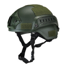 (Green) Military Tactical Helmet Airsoft Gear Paintball Head Protector with Night Vision Sport Camera Mount