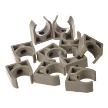10 x 25mm de diametre Demi collier fixe pour les tuyaux d'eau Gris
