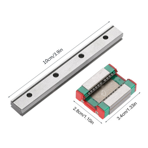 Compact Linear Rail Guide 12mm 100mm Length Smooth Movement for Industrial Use 1