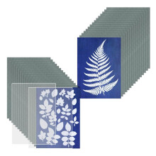 Sun Print-Papierset, Cyanotypie-Papier, 30 Blatt Cyanotypie-Papier mit 2 Blatt Acrylplatte, Aktivdruck-Kunstdruckpapier