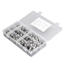 180pcs Stainless Steel Fuel Hose Clamps Kit, Size 5.8-21mm