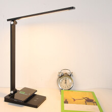 LED Desk Lamp Foldable Metal with 3Dimming & 5Color Adjustment, USB Wireless Charging