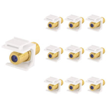 10 Stuks RG6 Jack Insert, Coaxiale Kabelconnector F-Type RG6 -Connectoren voor Muurplaat en Patchpaneel