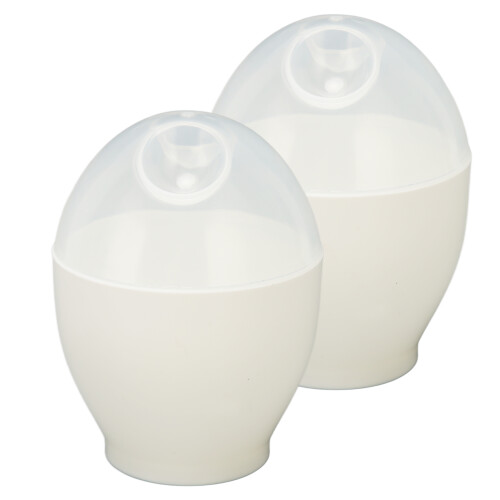 2PCS Microwave Egg Cooker Maker ABS Portable Mini Boiling Cup 9.2cm