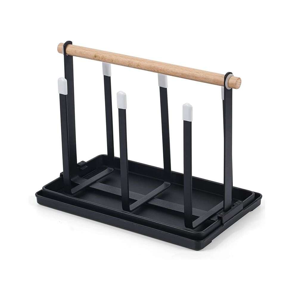 Bottle Holder,Dish Drainer Bottles,6 Bottle Stand, Metal Cup Holder With Drip Tray And Bottle Dryer For Bottles And Cups Tauoh