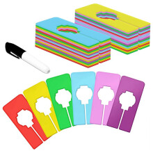 30 PCS SéParateurs de Penderie, 6 SéParateurs de Cintres Rectangulaires de Couleurs, RéUtilisables pour Trier la Taille des VêTements, Marque de