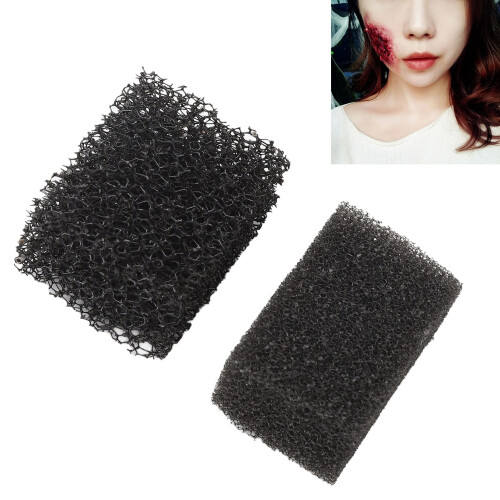 2PCS Stipple Sponge Black for Beard/Scar Halloween