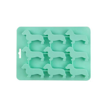 Silicone Dachshund Puppy Shaped Ice- Chocolate Cookie Mold DIY Home Ice Tray,Kitchen Tools Silicone Mold,Green