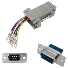 10Pcs DB9 to RJ45 Modular Adapter, DB9 to RJ45 Female Jack Ethernet Adapter