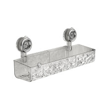 Sans Perçage, Étagère à Ventoutese Légère à Motif de Glacier de Style Luxueux, Organisateur de Douche de Salle de Bain, Style Long Transparent