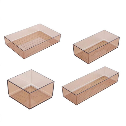 Desktop Storage Box Cabinet Drawer Plastic Separator Kitchen Tableware Frame Box Transparent Superimposed Cosmetic Box