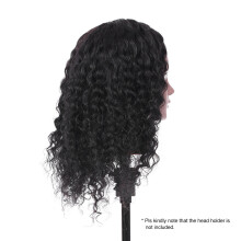 15" 100% Real Hair Mannequin Head for Hair Styling Practice in Black
