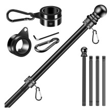 Flag Pole Set for House Porch, 6 FT Thickened Stainless Steel Wall Mount Flagpole Rotating Flagpole Rings No Bracket