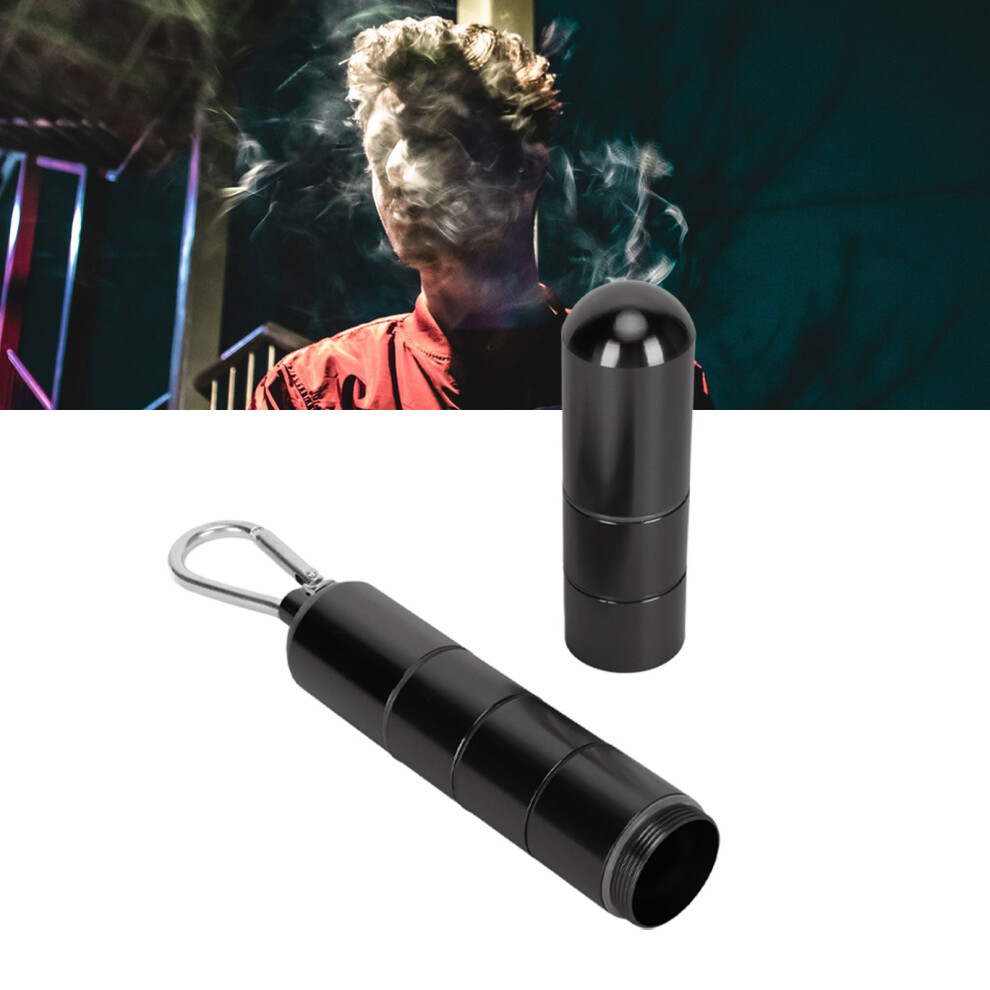 Black Aluminum Alloy Waterproof Cigar Tube 180X24.3mm Lightweight