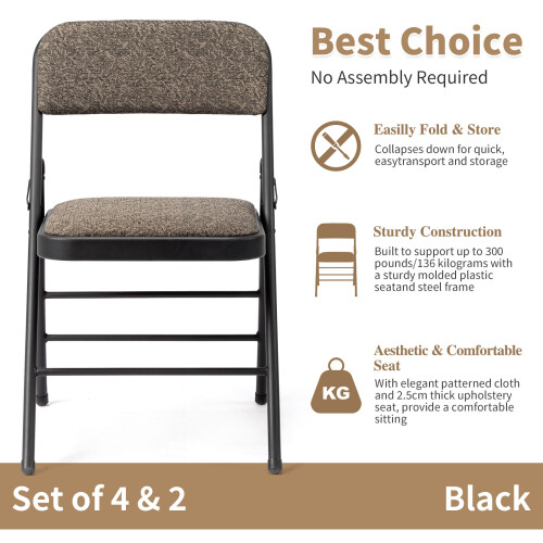 2Pcs Folding Chairs Computer Party Event Meeting Room Home Office Chairs 2