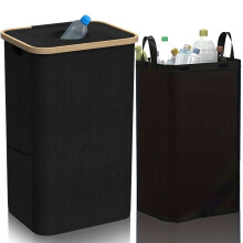 Cesta de Almacenamiento Extraíble con Tapa, Cesta de Almacenamiento para Botellas de Reciclaje, Caja de Reciclaje Plegable para Cocina y Hogar. A