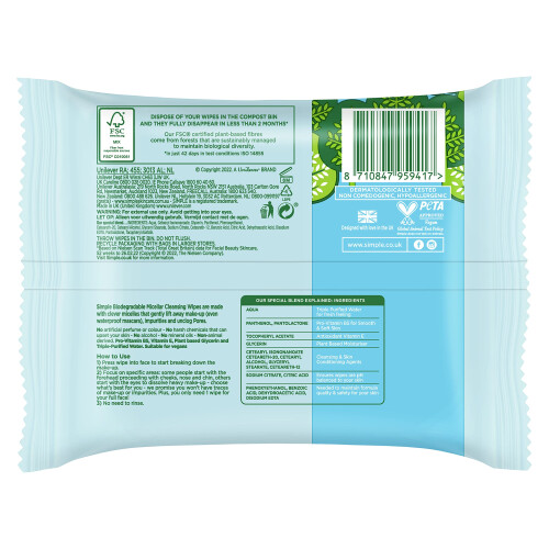 Simple Simple Micellar Wipes 20 (Pack of 1