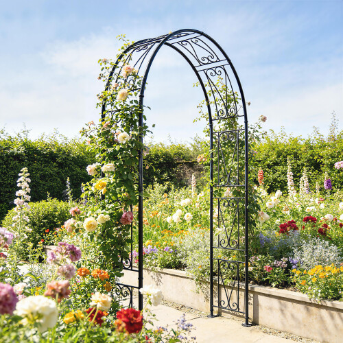 Outsunny Outsunny Garden Arch, Rose Arch, Black