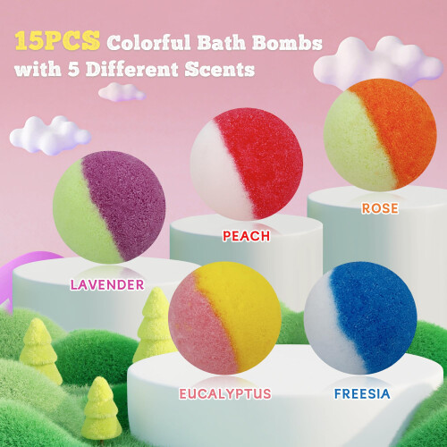 Bath Bombs Gift Set, 15PCS Bath 1