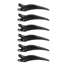 6Pcs Black ABS Hair Sectioning Clips for Styling and Salon Use