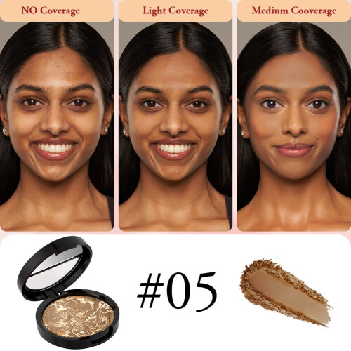 BUTBU Colour Correcting Powder Foundation, Baked 1