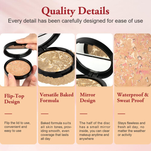 BUTBU Colour Correcting Powder Foundation, Baked 2