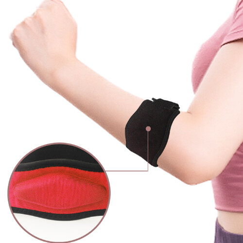 Tennis Elbow Brace Adjustable Forearm Straps Red 2