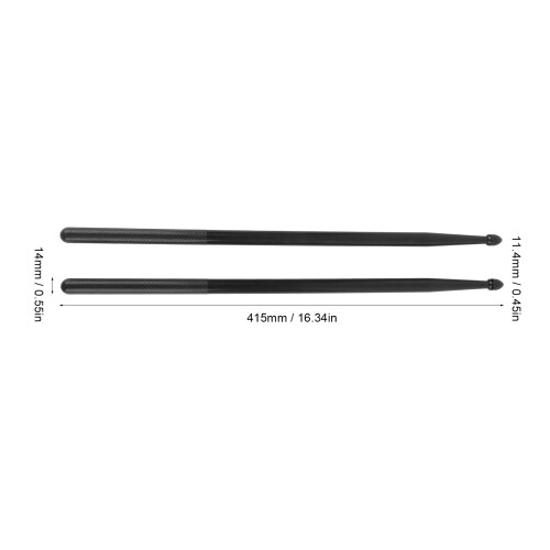 2PCS Black Nylon Drum Sticks Portable Replacement for Percussion Instruments 1