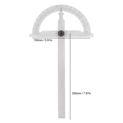 0-180 Degree Angle Finder Protractor Carbon Steel Woodworking Ruler Tool 1