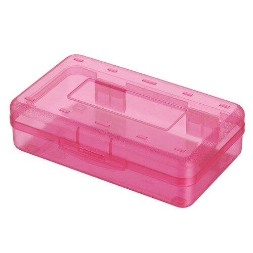 Red Plastic Pencil Box 20.3 x 12.2 x 5.9 cm 1